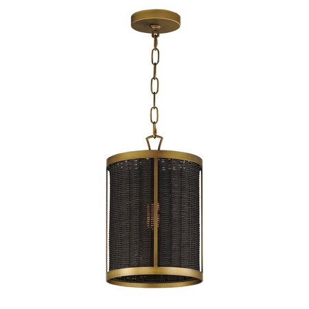 Maxim Lighting Rattan 1-Light Pendant, Natural Aged Brass 14461BRNAB